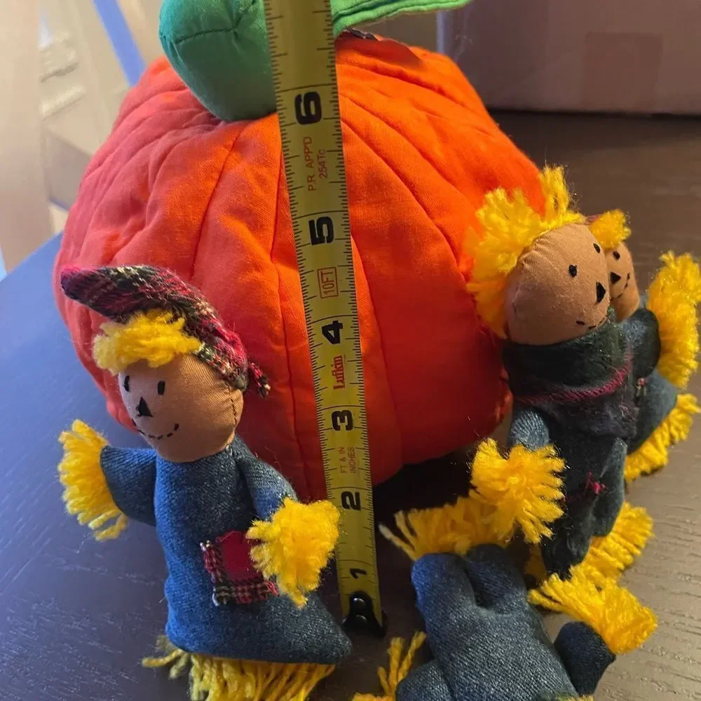 Vintage Pier 1 Soft Pumpkin and Scarecrow Family
